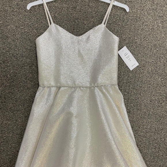 Dolls and Divas Couture Other - Dolls and Divas Party Dress Thin Straps Silver Metallic